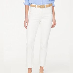 J.Crew Andie Women's Pants Size 6 White Stretch Cotton Cropped Trousers